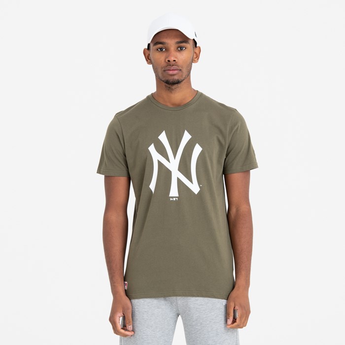 New York Yankees Team Logo Miesten T-paita Vihreä - New Era Vaatteet Myynti FI-951632